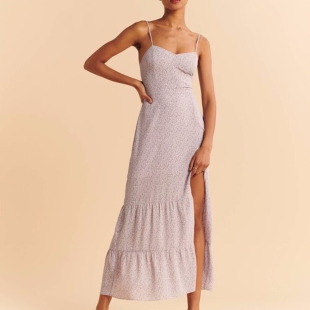 Abercrombie & Fitch Best Dressed Guest Lavender/Lilac Floral Maxi Dress - XS